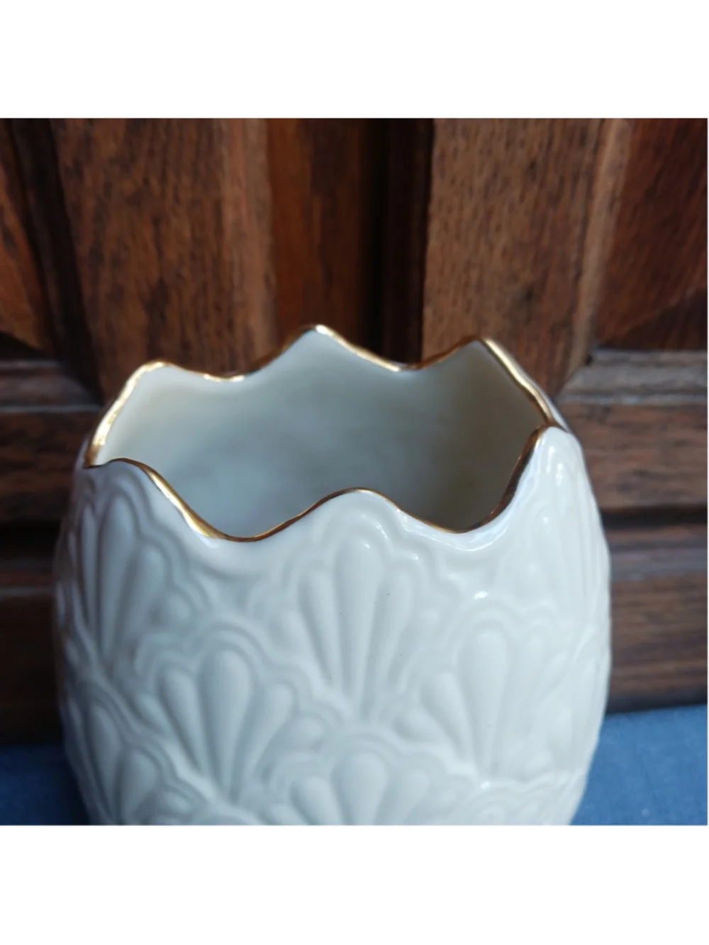 Vtg Lenox Ivory Jacquard Porcelain Vase 6.5